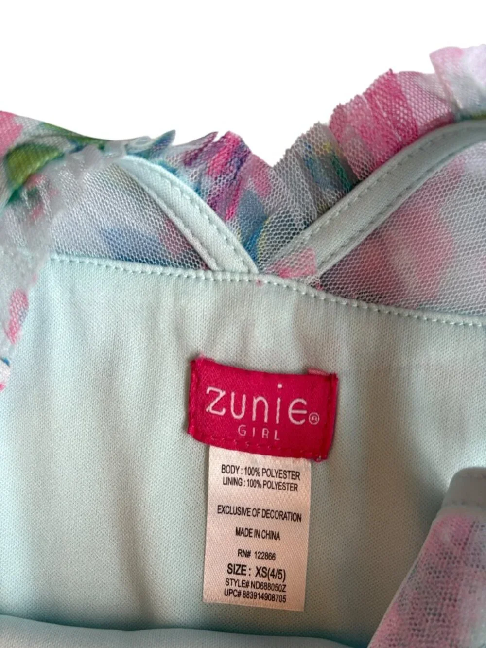 Girls Floral Zunie Dress Size XS